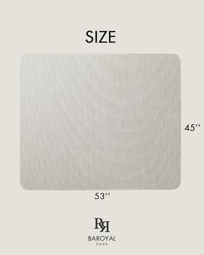 Image of Baroyal Office Chair Mat for Hardwood Floor Under Desk Computer Rolling Chair Mat for Wood /Tile Floor Non-Slip Heavy Duty Desk Rug PVC Plastic Hard Floor Protector 45 inchx 53 inch (Parchment)