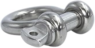MarineNow US Type 316 Stainless Steel Bow Shackle with Over Size Screw Pin for Anchor, Towing, Off Road Recovery (0.5" 1/2" with 5/8" Pin 2.2T WLL, 01-Pack)