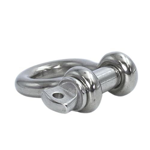 MarineNow US Type 316 Stainless Steel Bow Shackle with Over Size Screw Pin for Anchor, Towing, Off Road Recovery (0.5" 1/2" with 5/8" Pin 2.2T WLL, 01-Pack)