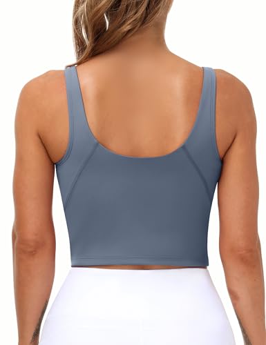 Image of THE GYM PEOPLE Womens' Sports Bra Longline Wirefree Padded with Medium Support