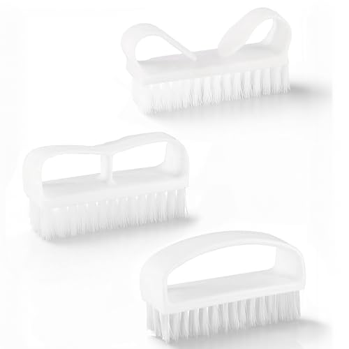 3pcs Nail Brush for Every Day Use - With Easy Grip Plastic Handles Great For Cleaning Nails - Easy to Use Brushes - The Key To a Well Rounded Manicure Routine