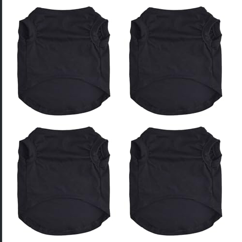 4-Teilige Hundehemden Kleidung 4pcs T-Shirt für Kleinen Hund Atmungsaktive Sicherheit VIP Boss Gold Halskette Hemden Kühle Sommer Baumwolle Weste Welpen Mittlere Katze