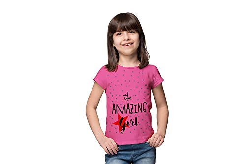 Image of Grils Printed Cotton Half Sleeve Regular Fit Casual t-Shirts Set Combo (Pack of 5)