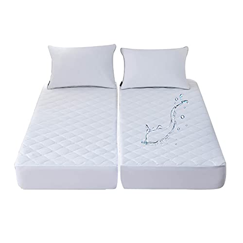 Protector de colchón acolchado Split King impermeable para camas ajustables bolsillo profundo 3