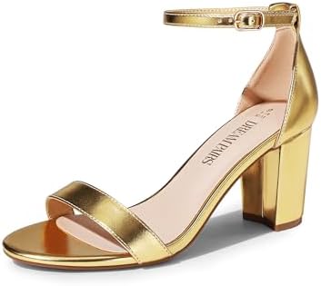 DREAM PAIRS Women's Chunk Low Heel Pump Sandals