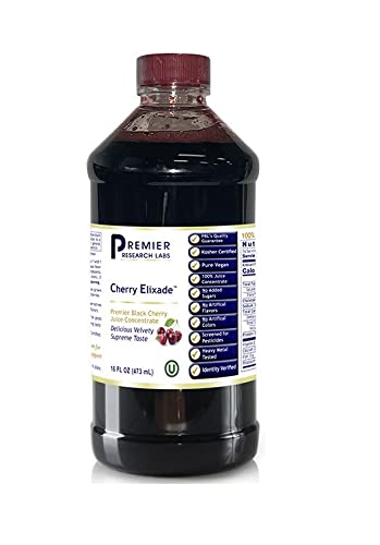 Premier Research Labs Cherry Elixade - Features Black Cherry Juice Concentrate - Contains Naturally Occurring Phytonutrients - Without Added Sugar, Sweeteners, Preservatives & Flavors - 16 Fl Oz #TOP8