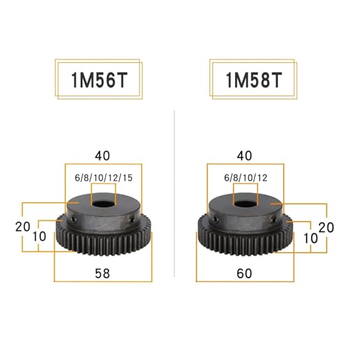 Pignon 1M 54 dents acier SC45 pour éliminer le jeu de vos transmissions - 4
