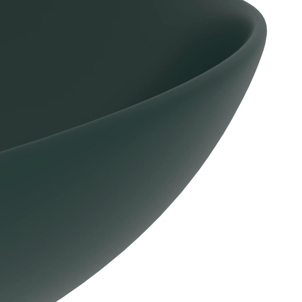 Lavabo de cerámica verde oscuro, redondo, 280 mm de diámetro, 100 mm de altura, 45 mm de desagüe, para cuarto de baño, huéspedes, lavabo, lavabo, sanitario, montaje