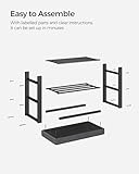 SONGMICS Shoe Bench, 3-Tier Shoe Rack for Entryway, Storage Organiser with Foam Padded Seat, Linen, Metal Frame, for Living Room, Hallway, 31 x 60 x 49 cm, Dark Grey and Black LBS576B01 - Image 6