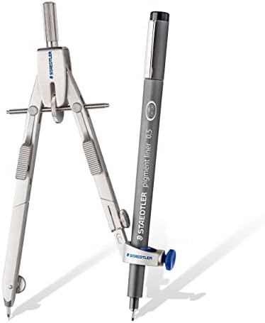 STAEDTLER Mars Professional 555 Compass Set with Lead Part, Extension Bar, Technical Pen Adapter, Universal Adapter and Spares Box