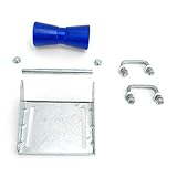 Sturdy Built 8 inch Blue Poly Vinyl Boat Trailer Keel Roller and Bracket Kit for 1.5x3 Cross Members