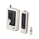 Universal Network Cable Tester Tool, BNC, RJ45, RJ11 (3-in-1) Multi-Tester White