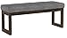 Red Hook Leda Rectangular Ottoman Bench with Fabric Upholstery, Large, Stone Grey