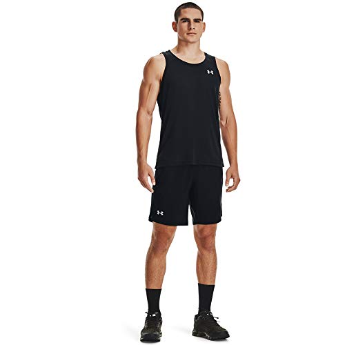 Under Armour Men's Streaker Singlet , Black (001)/Reflective , Large