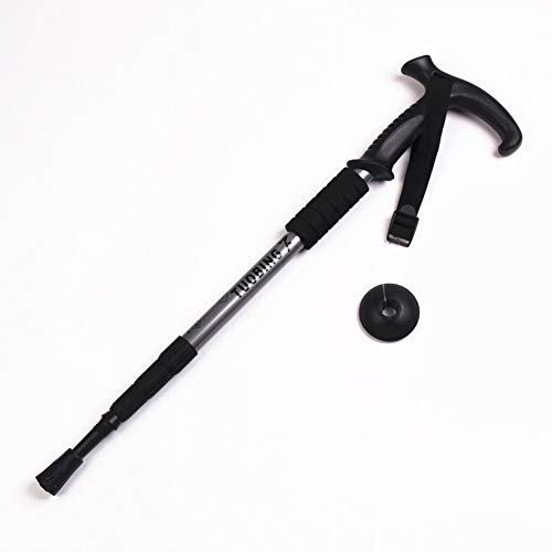 Trekking Postes, Bastones De Fibra 100% De Fibra De Carbono, Bastones De Senderismo Ultraligero Con Antichoque(Black)