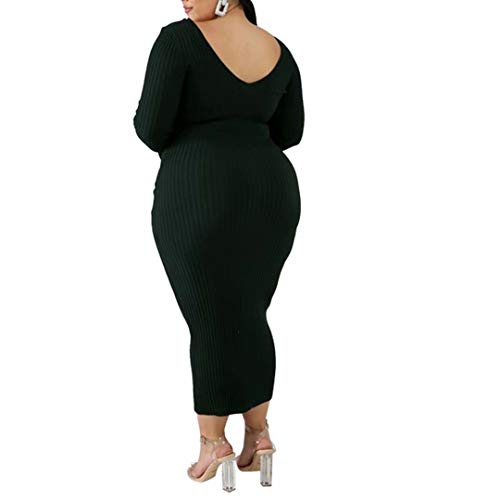 Image of Women's Plus Size Sexy Long Sleeve Maxi Sweater Off Shoulder Knit Dress