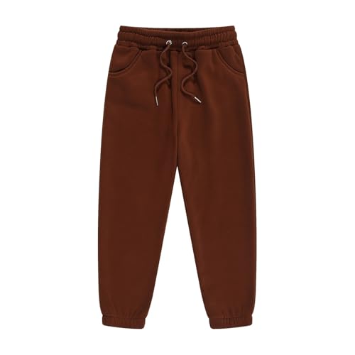 Boys Girls Sweatpants Toddler Kids Winter Warm Fleece Lined Jogger Pants Kids High Waisted Cute Sweat Pants 2to14Y