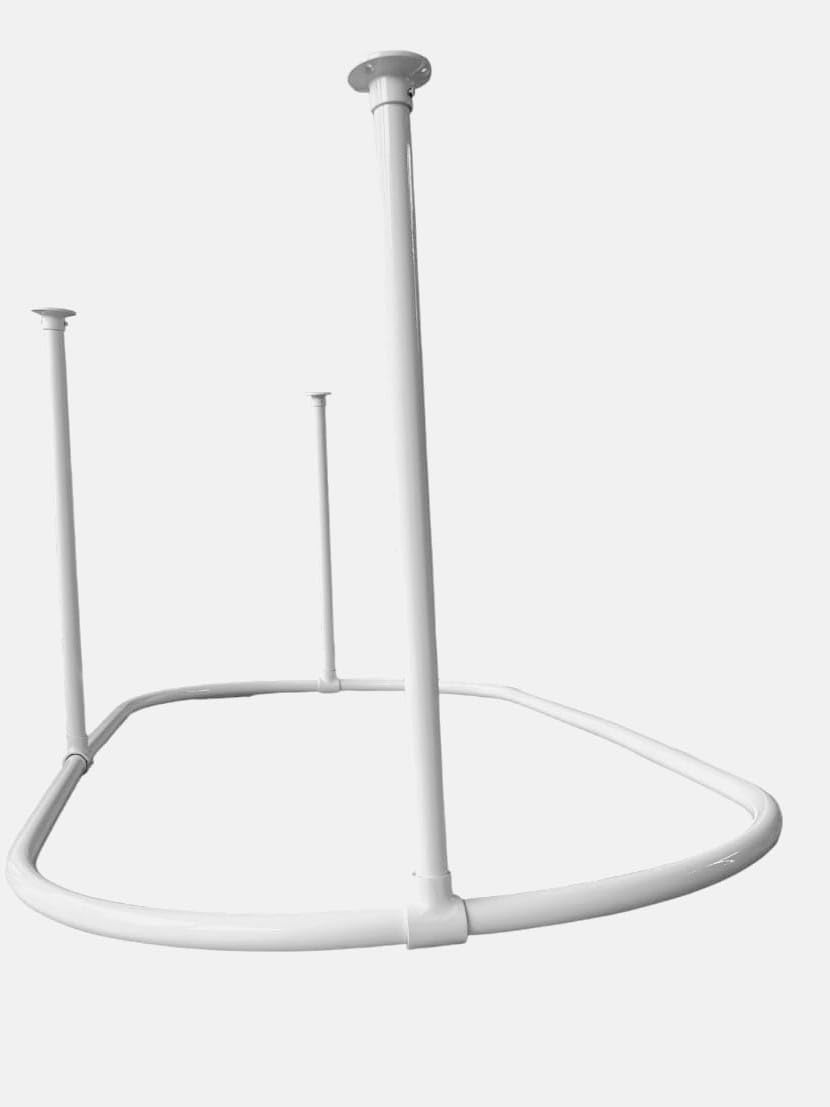 Large Oval Shower Curtain Rod/Curtain Rail for Clawfoot Tub, 60 x 28 inches R White 1500MM * 700MM stainless steel