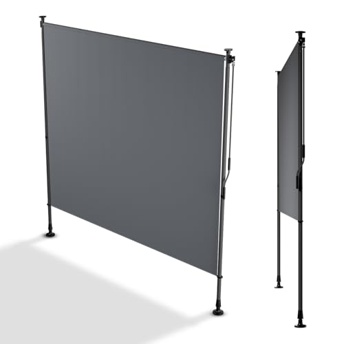 Juskys Store Vertical Barbados 200x310 cm - Store à Pince Extensible, Protection Solaire & Visuelle, Résistant aux Intempéries & UV, Déperlant - Gris