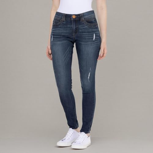 Democracy Women's Ab Solution Straight Leg Jean, Destruction Indigo, 103