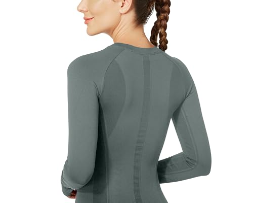 Image of MathCat Workout Shirts for Women Long Sleeve, Workout Tops for Women, Quick Dry Gym Athletic Tops，Seamless Yoga Shirts XS-XL
