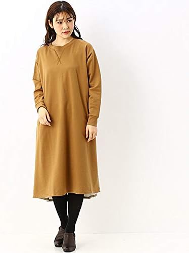 Amazon Co Jp スーパーハッカ Super Hakka フラワードットプリント 裏毛レースアップワンピース 32キャメル 99 F 服 ファッション小物