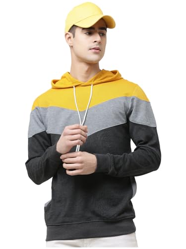 Image of LEOTUDE Men's Loop Knit Round Neck Hoodies (Color Multicolor)