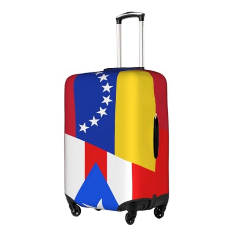 Travel Luggage Cover Half Venezuela Half Puerto Rico Flag Fashion Washable Baggage Suitcase Protector Fit For Luggage X-Large2