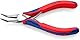 KNIPEX Werkzeuge - Elektronikzange, halbrunde Spitzen, 45 Grad abgewinkelt, Mehrkomponenten (3582145), 5,75