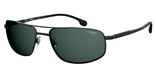 Carrera CA8036/S 0003/QT 62M Matte Black/Green Rectangular Sunglasses For Men + BUNDLE with Designer iWear Eyewear Kit