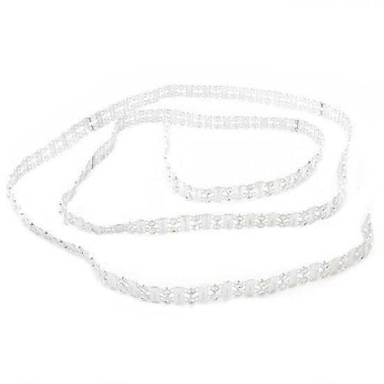 Diamante Effect Ribbon Bridal Weddings Cake Occasions 9mm, 10mm, 50mm and 120mm (2 Row - Clear, 2 Metres) — image 1