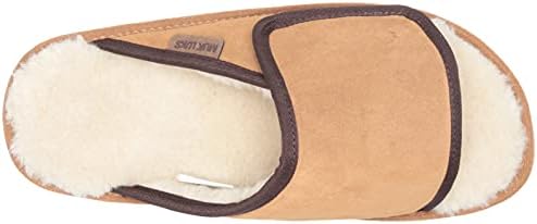 MUK LUKS Leather Goods Men's Topher Open Toe Slipper, Camel, 12 | Image 4