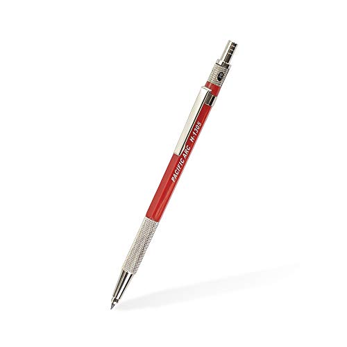 Pacific Arc 2mm Lead Holder and Lead Sharpener, Red Drafting Pencil for Artist Drawing, Drafting, and Sketching