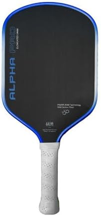 Engage Pursuit Alpha Pro - Paleta de pickleball de 0.555 pulgadas, cara de fibra de carbono cruda, paleta de velocidad alargada de 8.0 onzas para