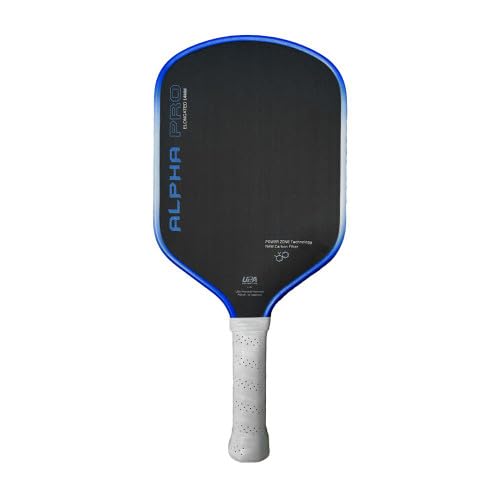 Engage Pursuit Alpha Pro 14mm Pickleball Paddle - Raw Carbon Fiber Face, 8.0 oz Elongated Speed Paddle for Aggressive Play