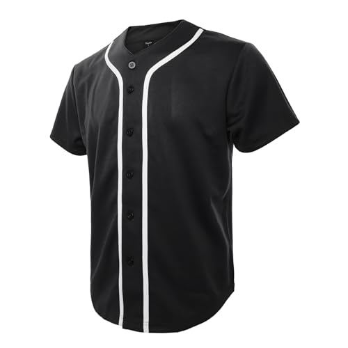 TOPTIE Camisa beisbol para hombre, uniforme deportivo de equipo con botones miniatura 6