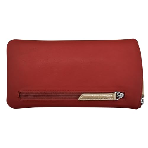 Image of ili New York Smooth Leather Soft Eyeglass Case, Zip Closure with RFID Blocking Lining, Travel-Friendly in Vibrant Colors