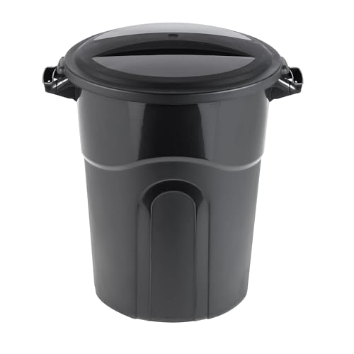Caneca de basura plástica resistente 20 galones con tapa negra miniatura 6