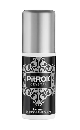 PitROK Crystal Natural Deodorant Spray for Men, 1 x 100 ml, Pump Spray, Vegan, Cruelty Free, Sensitive Skin Deodorant, with Aloe Vera and Grapefruit Seed Extract