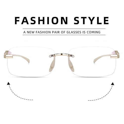 Image of IFLASH UV Protected Retro Rectangular Rimless Sunglasses for Men and Women