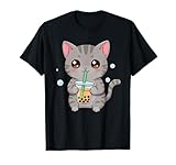 Funny Cat Bubble Tea Postres asiáticos Boba Tea Amantes de los Gatos Camiseta