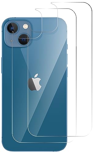 QUITECO Protector Pantalla Trasera para iPhone 13 Mini [2 Piezas] Protección Detrás Vidrio Templado