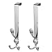 LYLIN Türhaken Edelstahl, 2 Stück Türgarderobe zum Einhängen Ohne Bohren Kleiderhaken Tür Garderobenhaken Türhakenleiste für Küche, Badezimmer, Schlafzimmer (Türfalz bis 2.1cm, Silber)