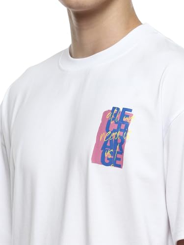 Image of hummel Renew Men's Oversize Fit, Drop Shoulder Crew Neck Graphic Print Casual T-Shirt
