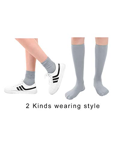 Image of uxcell Women Elastic Selvedge Cuffs Sheer Nylon Crew Socks 2 Pairs