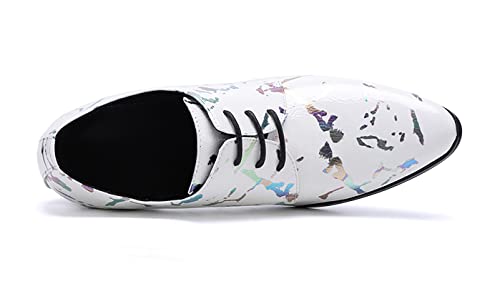 Santimon Men's Fashion Pump Oxford Genuine Leather Pointed Toe Lace-Up Classic Comfort Casual Dress Shoes Cowboy3