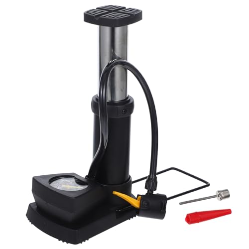 FOMIYES Bomba de Neumáticos para Bicicleta y Motocicleta, Inflador Portátil de Alta Presión Manómetro, Diseño de Pedal Ergonómico, Aleación de Aluminio Ligera para Ciclismo y Vehículos