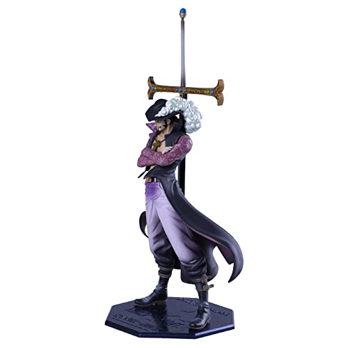 One Piece Dracule Mihawk Figure, 28 cm Mihawk PVC Anime Estatua de Debout Modelo Auto Oficina Juguete Decorativo para los Fans D'Anime
