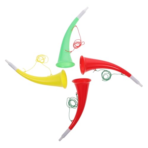 VANZACK 4pcs Trumpet Playthings Unique Ox Horn Shaped Noise Maker for Parties Cheerleading and Sporting Events and Easy to Play Horns Random Color