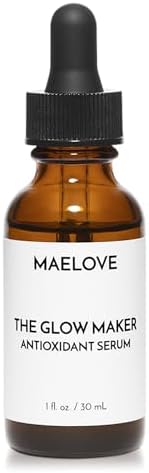 Vitamin C Serum by MAELOVE, Glow Maker with Vitamins C, E, Ferulic & Hyaluronic Acid, Unscented, Award-Winning Brightening and Hydrating Facial Serum, 1.0 fl oz